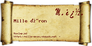 Mille Áron névjegykártya