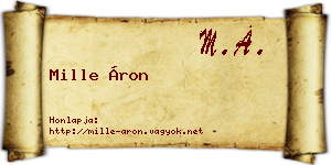 Mille Áron névjegykártya